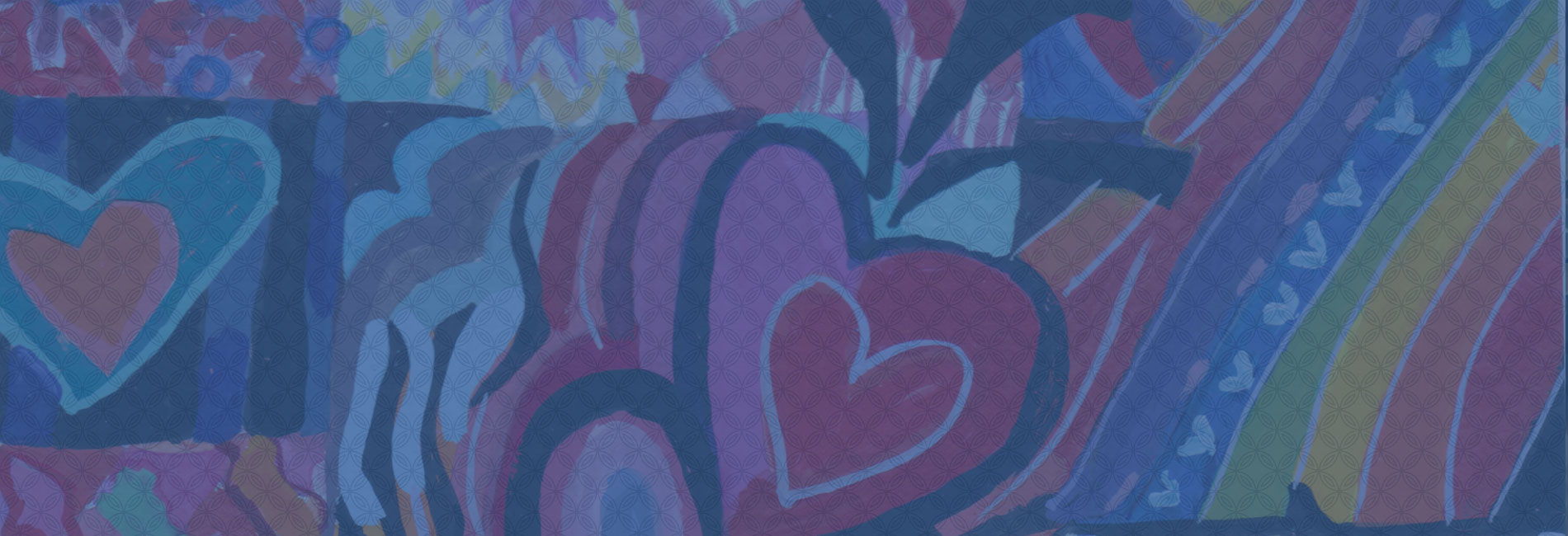 Banner image: stylized hearts, rainbows and other symboles of love and acceptance
