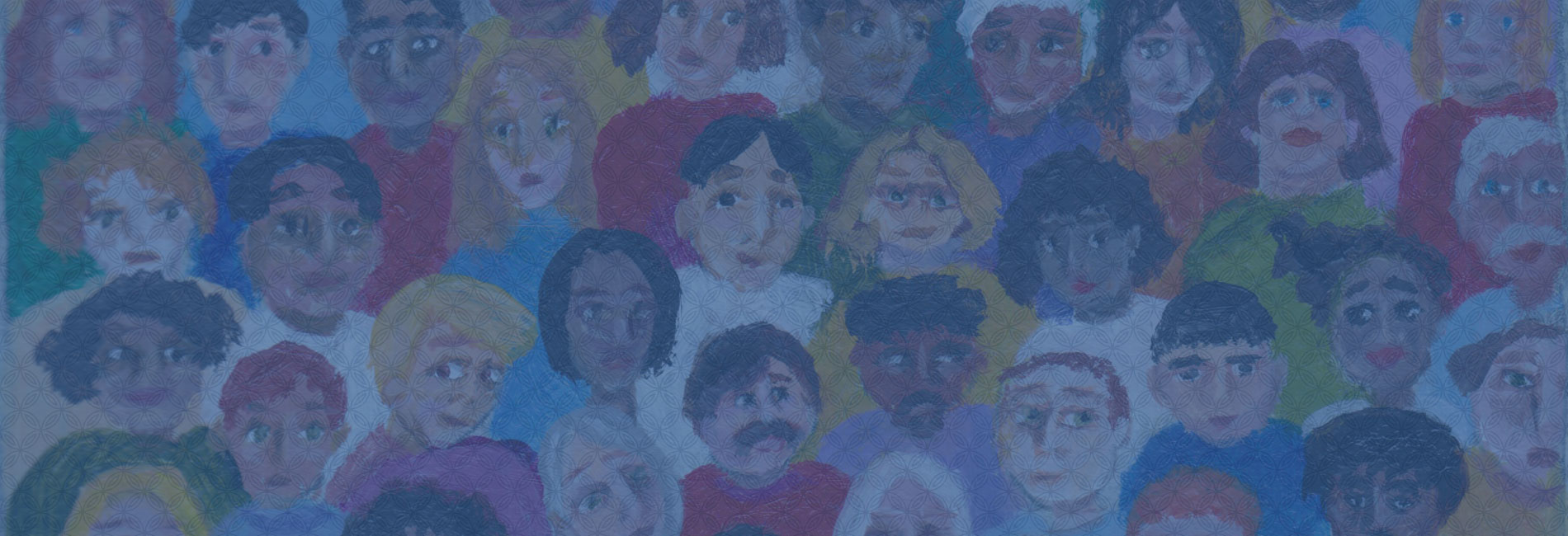 Banner image: painted collage of diverse group of people and faces